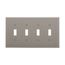 Toggle Wallplate, Gray, Toggle Cutout, Polycarbonate, Four- Gang, Mid-Size, PJ4GY
