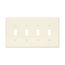 Toggle Wallplate, Lt. Almond, Toggle Cutout, Polycarbonate, Four- Gang, Mid-Size, PJ4LA