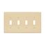 Toggle Wallplate, Ivory, Toggle Cutout, Polycarbonate, Four- Gang, Mid-Size, PJ4V