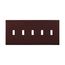 Toggle Wallplate, Brown, Toggle Cutout, Polycarbonate, Five- Gang, Mid-Size, PJ5B