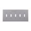 Toggle Wallplate, Gray, Toggle Cutout, Polycarbonate, Five- Gang, Mid-Size, PJ5GY