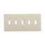 Toggle Wallplate, Lt. Almond, Toggle Cutout, Polycarbonate, Five- Gang, Mid-Size, PJ5LA