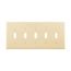 Toggle Wallplate, Ivory, Toggle Cutout, Polycarbonate, Five- Gang, Mid-Size, PJ5V
