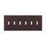Toggle Wallplate, Brown, Toggle Cutout, Polycarbonate, 6-Gang, Mid-Size, PJ6B