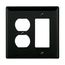Combination Wallplate, Black, Duplex Receptacle, Decorator Cutout, 2-Gang, Mid-Size, PJ826BK