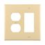Combination Wallplate, Wallplate 2G Dup/Deco Combo Poly Mid Iv, PJ826V-SP-L