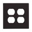Duplex Receptacle Wallplate, Black, Duplex Receptacle Cutout, Polycarbonate, 2- Gang, Mid-Size, PJ82BK