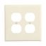 Duplex Receptacle Wallplate, Lt. Almond, Duplex Receptacle Cutout, 2-Gang, Mid-Size, PJ82LA