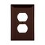 Duplex Receptacle Wallplate, Brown, Duplex Receptacle Cutout, Single-Gang, Mid-Size, PJ8B