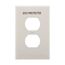 Duplex Receptacle Wallplate, Premarked "Gfci Protected", White, Duplex Receptacle Cutout, 1-Gang, PJ8GFW