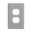 Duplex Receptacle Wallplate, Gray, Duplex Receptacle Cutout, Polycarbonate, Single- Gang, PJ8GY