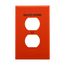 Duplex Receptacle Wallplate, Premarked "Isolated Ground", Orange, 1-Gang, PJ8IG