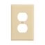 Duplex Receptacle Wallplate, Ivory, Duplex Receptacle Cutout, Single-Gang, Mid-Size, PJ8V