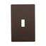 Screwless Wallplate, Screwless, Brown, Toggle Cutout, Polycarbonate, Single- Gang, Mid-Size, PJS1B