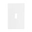 Screwless Wallplate, Screwless, White, Toggle Cutout, Polycarbonate, Single- Gang, Mid-Size, PJS1W