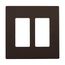 Screwless Wallplate, Screwless, Brown, Decorator Cutout, Polycarbonate, 2- Gang, Mid-Size, PJS262B