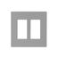 Screwless Wallplate, Screwless, Gray, Decorator Cutout, Polycarbonate, Two- Gang, Mid-Size, PJS262GY