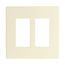 Screwless Wallplate, Screwless, Lt. Almond, Decorator Cutout, Polycarbonate, 2- Gang, Mid-Size, PJS262LA