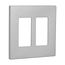 Wallplate, Two-Gang, Decorator, Without Screws, Silver, PJS262SG-SP-L