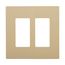 Screwless Wallplate, Screwless, Ivory, Decorator Cutout, Polycarbonate, 2- Gang, Mid-Size, PJS262V