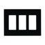 Screwless Wallplate, Screwless, Black, Decorator Cutout, Polycarbonate, 3- Gang, Mid-Size, PJS263BK