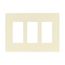 Screwless Wallplate, Screwless, Lt. Almond, Decorator Cutout, Polycarbonate, 3- Gang, Mid-Size, PJS263LA
