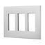 Wallplate, Three-Gang, Decorator, Without Screws, Silver, PJS263SG-SP-L