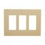 Screwless Wallplate, Screwless, Ivory, Decorator Cutout, Polycarbonate, 3- Gang, Mid-Size, PJS263V