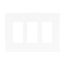 Screwless Wallplate, Screwless, White, Decorator Cutout, Polycarbonate, 3- Gang, Mid-Size, PJS263W