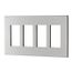 Screwless Wallplate, Screwless, Silver Granite, Decorator Cutout, Polycarbonate, 4- Gang, PJS264SG-SP-L