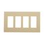 Screwless Wallplate, Screwless, Ivory, Decorator Cutout, Polycarbonate, 4- Gang, Mid-Size, PJS264V