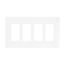 Screwless Wallplate, Screwless, White, Decorator Cutout, Polycarbonate, 4- Gang, Mid-Size, PJS264W