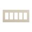 Screwless Wallplate, Screwless, Lt. Almond, Decorator Cutout, Polycarbonate, Five- Gang, PJS265LA