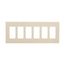 Screwless Wallplate, Screwless, Almond, Decorator Cutout, Polycarbonate, 6-Gang, Mid-Size, PJS266A