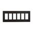 Screwless Wallplate, Screwless, Black, Decorator Cutout, Polycarbonate, 6-Gang, Mid-Size, PJS266BK