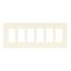 Screwless Wallplate, Screwless, Lt. Almond, Decorator Cutout, Polycarbonate, 6-Gang, Mid-Size, PJS266LA