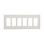 Screwless Wallplate, Screwless, White, Decorator Cutout, Polycarbonate, 6-Gang, Mid-Size, PJS266W