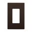 Screwless Wallplate, Screwless, Brown, Decorator Cutout, Polycarbonate, Single- Gang, Mid-Size, PJS26B