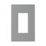 Screwless Wallplate, Screwless, Gray, Decorator Cutout, Polycarbonate, Single- Gang, Mid-Size, PJS26GY