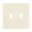 Screwless Wallplate, Screwless, Lt. Almond, Toggle Cutout, Polycarbonate, 2- Gang, Mid-Size, PJS2LA