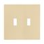 Screwless Wallplate, Screwless, Ivory, Toggle Cutout, Polycarbonate, Two- Gang, Mid-Size, PJS2V