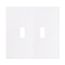 Screwless Wallplate, Screwless, White, Toggle Cutout, Polycarbonate, Two- Gang, Mid-Size, PJS2W