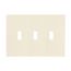 Screwless Wallplate, Screwless, Lt. Almond, Toggle Cutout, Polycarbonate, 3- Gang, Mid-Size, PJS3LA