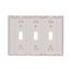 Screwless Wallplate, Screwless, White, Toggle Cutout, Polycarbonate, Three- Gang, Mid-Size, PJS3W
