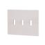 Screwless Wallplate, Screwless, White, Toggle Cutout, Polycarbonate, Three- Gang, Mid-Size, PJS3W