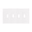 Screwless Wallplate, Screwless, White, Toggle Cutout, Polycarbonate, Four- Gang, Mid-Size, PJS4W