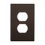 Screwless Wallplate, Screwless, Brown, Duplex Receptacle Cutout, Polycarbonate, Single-Gang, PJS8B