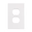 Mid-Size Screwless Wallplate, White, Standard Receptacle, Polycarbonate, 1, Mid-Size, PJS8W