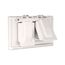 Non-Metallic Duplex Receptacle Cover, Self-Closing, Surface Mount, White, 1-Gang, Horizontal, S1952W-SP