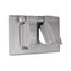 Non-Metallic Duplex Receptacle Cover, Stay-Open, Surface Mount, Gray, Duplex Receptacle, 1-Gang, S1962